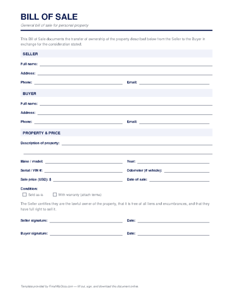 Bill of Sale preview
