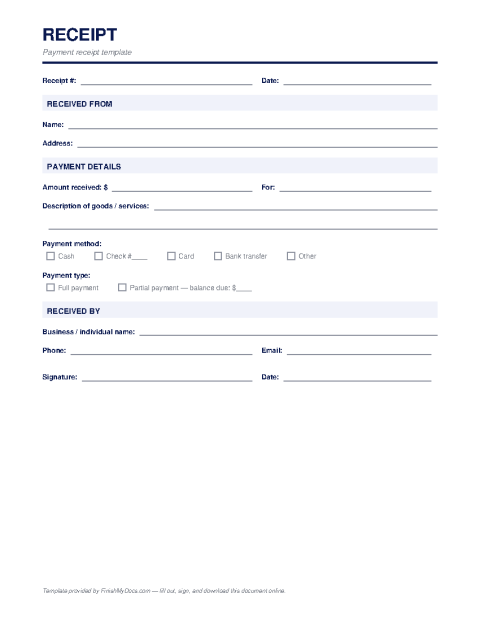 Receipt Template preview thumbnail